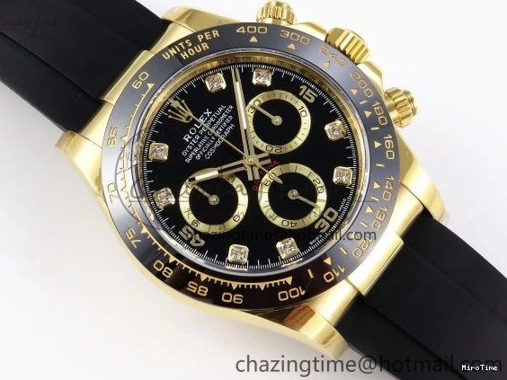 MiroTime 0308 StreetReady DAYTONA 116518 APSF 1:1 BEST EDITION BLACK DIAMONDS DIAL ON OYSTERFLEX RUBBER STRAP SH 1780